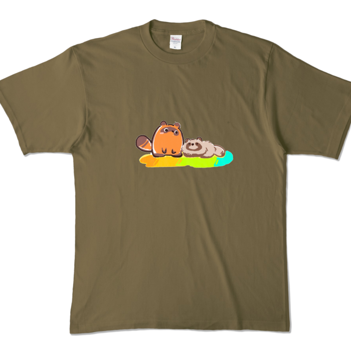 カラーTシャツ - XL - オリーブ (濃色)