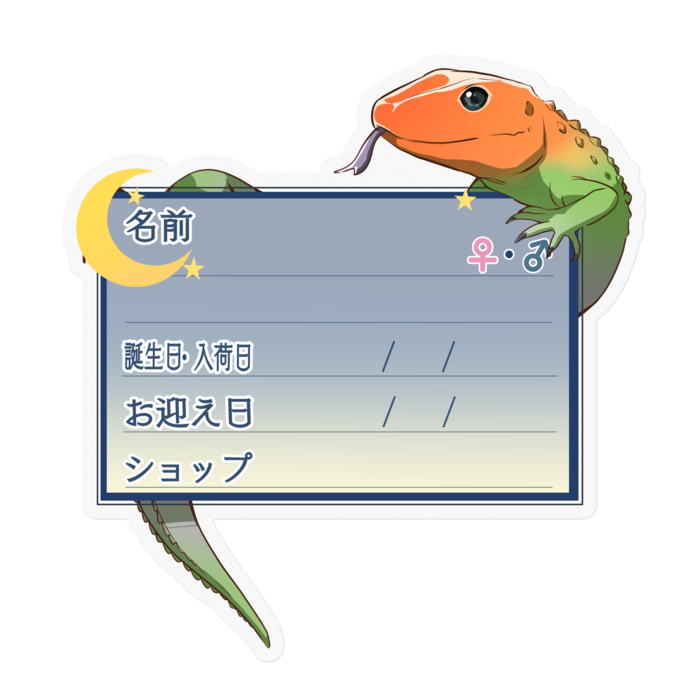 【🦎お名前ステッカー】カイマントカゲ-夜