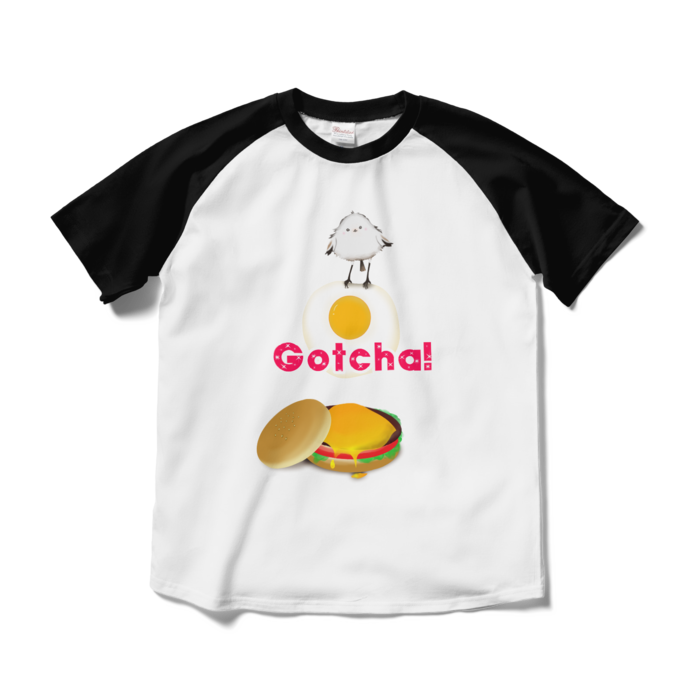 ラグランTシャツ - M - ホワイト×ブラック