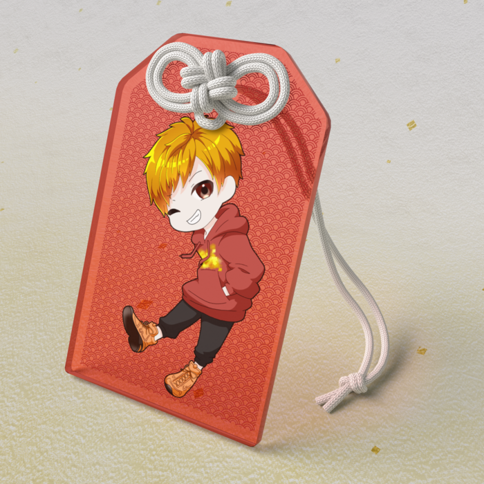 アクリルお守り -赤