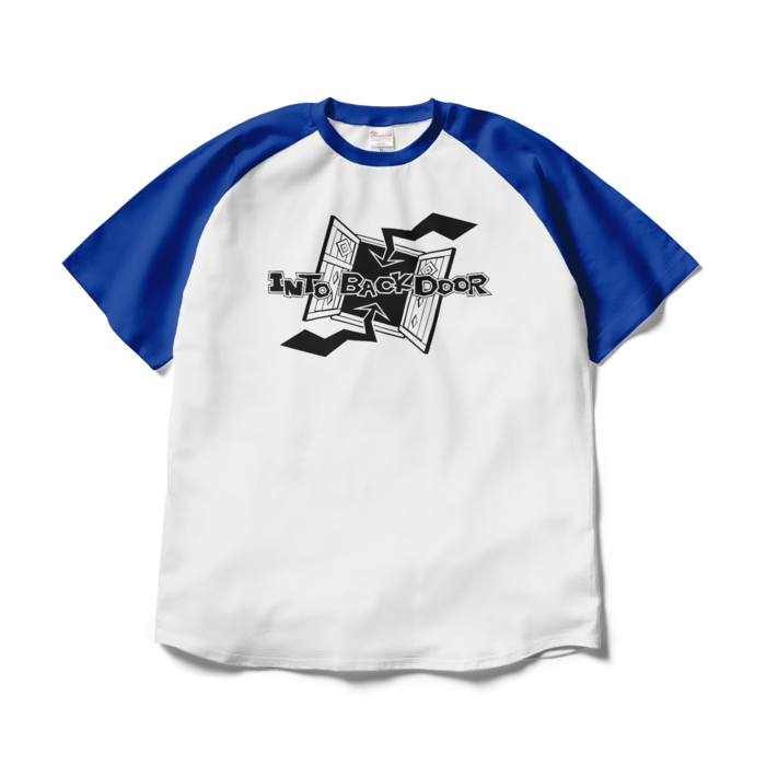 ラグランTシャツ - XL - ホワイト×ロイヤルブルー