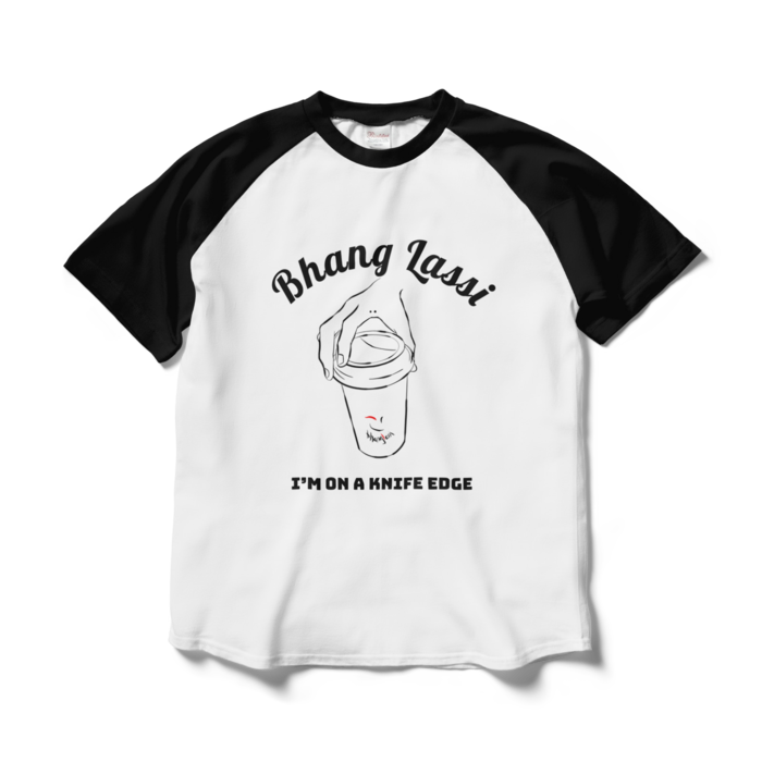 ラグランTシャツ - L - ホワイト×ブラック