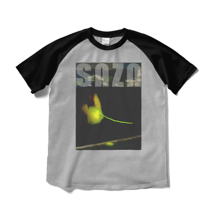 ラグランTシャツ - M - 杢グレー×ブラック