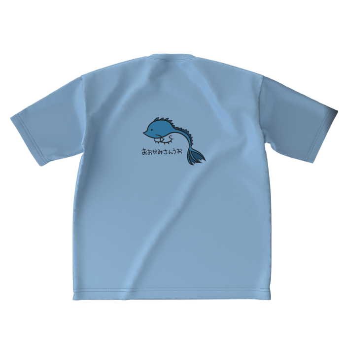 ビッグシルエットTシャツ - XL - 背面(アシッドブルー)