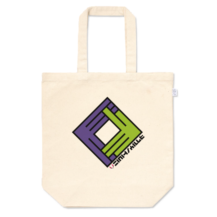 トートバッグ - M - 紫×緑 プリント面積中