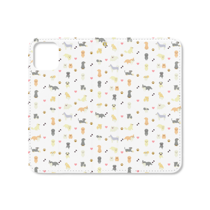 手帳型iPhoneケース iPhone 11 ベルトなし+穴あり 白