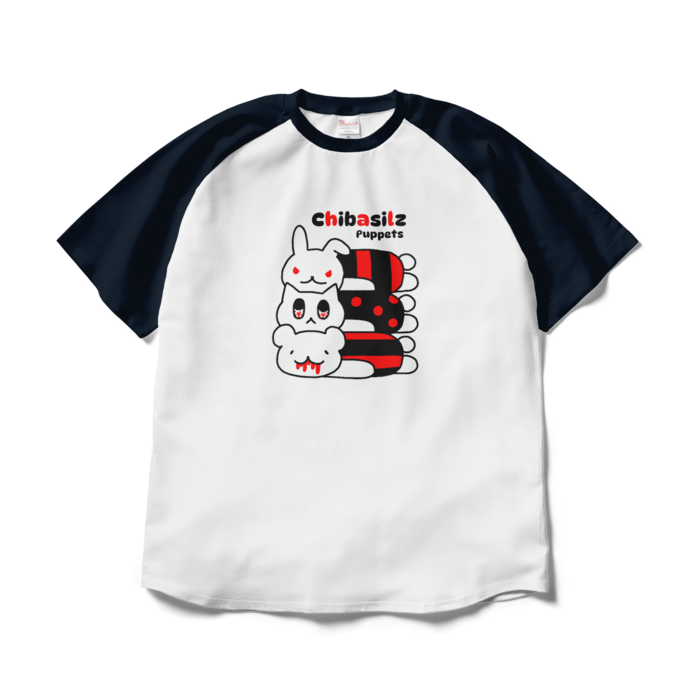 ラグランTシャツ - XL - ホワイト×ネイビー