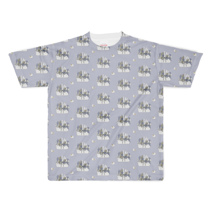 フルグラフィックTシャツB　くすみブルー　XL