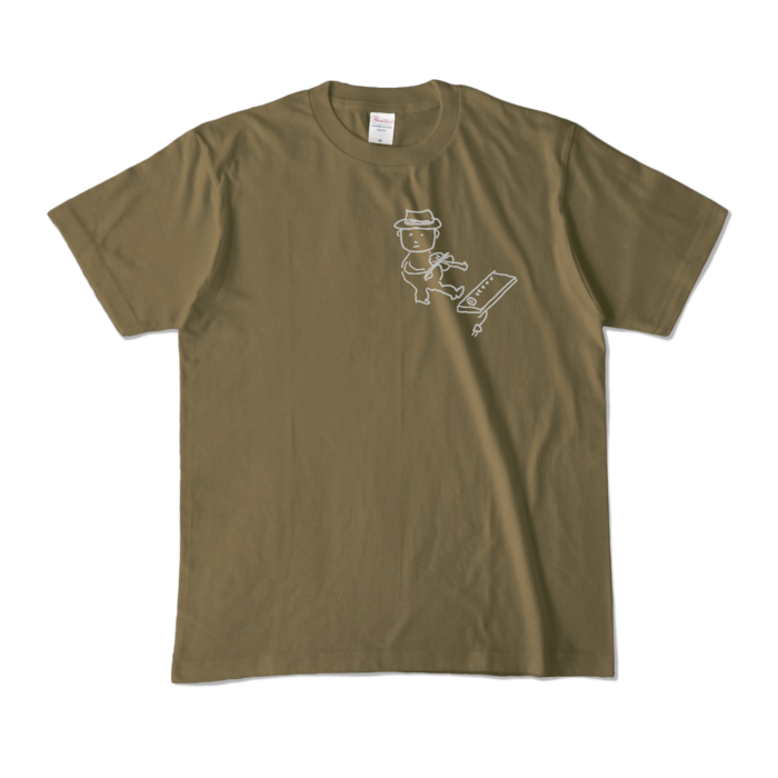 Tシャツ - M - オリーブ (濃色)-キャラ小