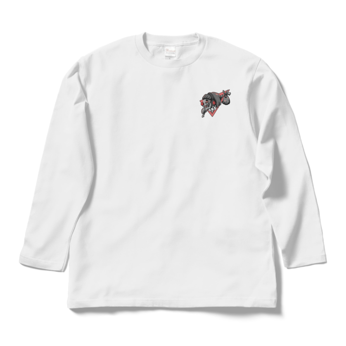 ピエロ風スカルロングスリーブTシャツ - L - ホワイト