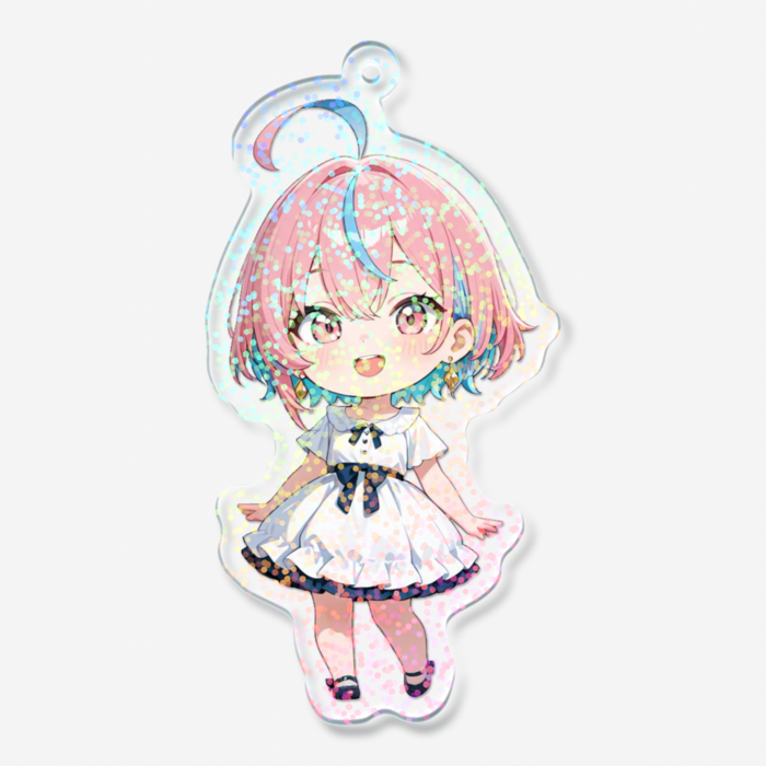 ホログラムアクリルキーホルダー - 70 × 70mm