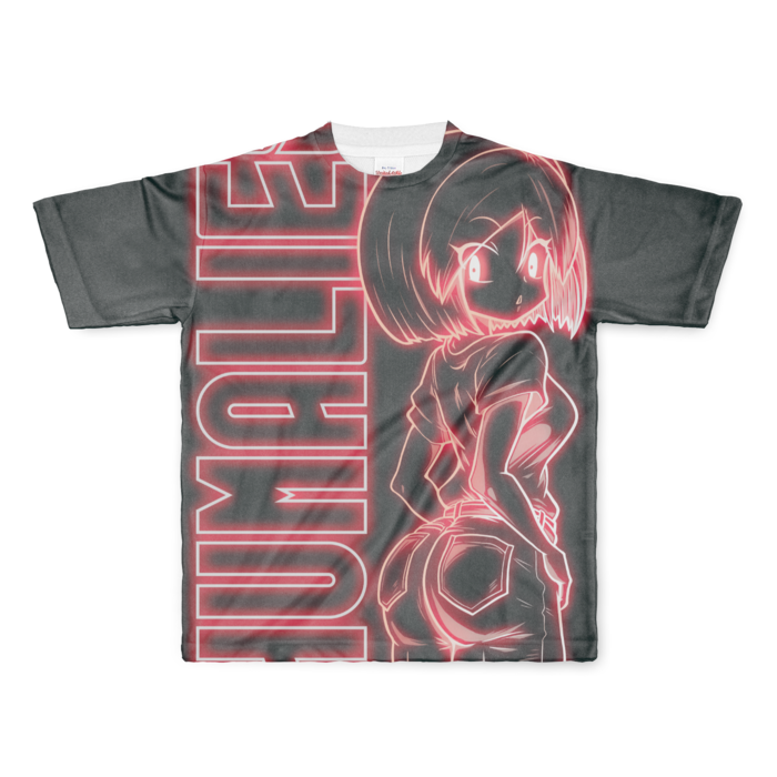 【レッド】フルグラフィックTシャツ - L - 正面印刷のみ