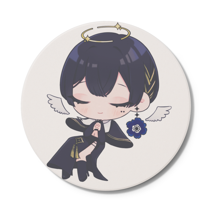 天使の銀蓮くん 静かにお祈りしてるver コースター - 円形