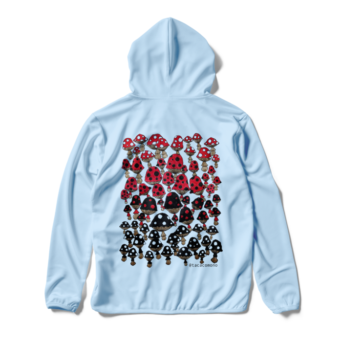 (背中のみプリント)ドライジップパーカー - S - ライトブルー