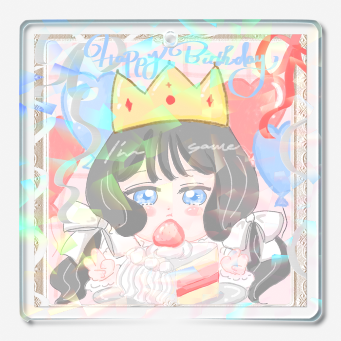 ホログラムアクリルキーホルダー - 50 × 50mm