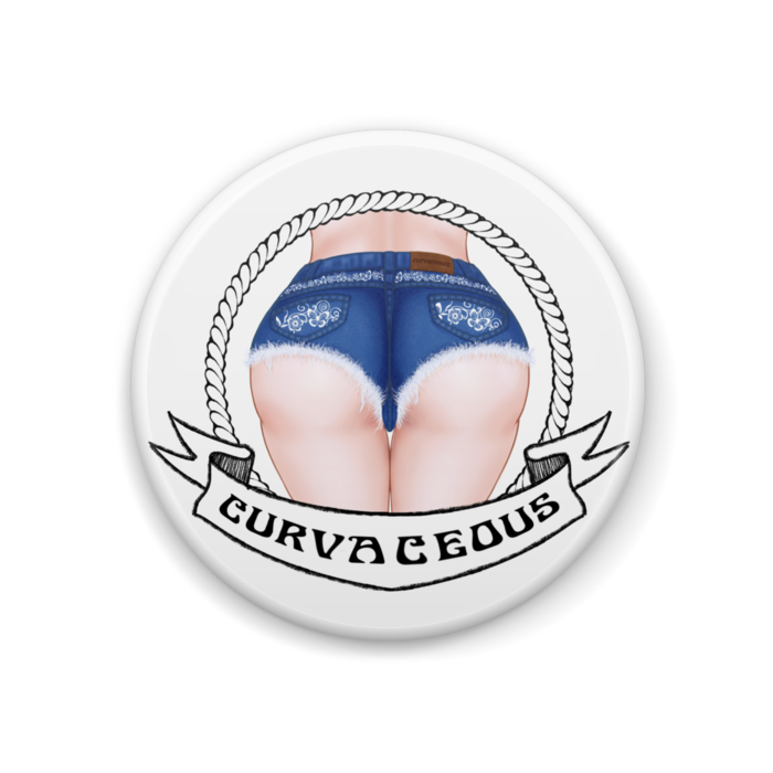 curvaceous 缶バッジ（ブルー） - 44mm