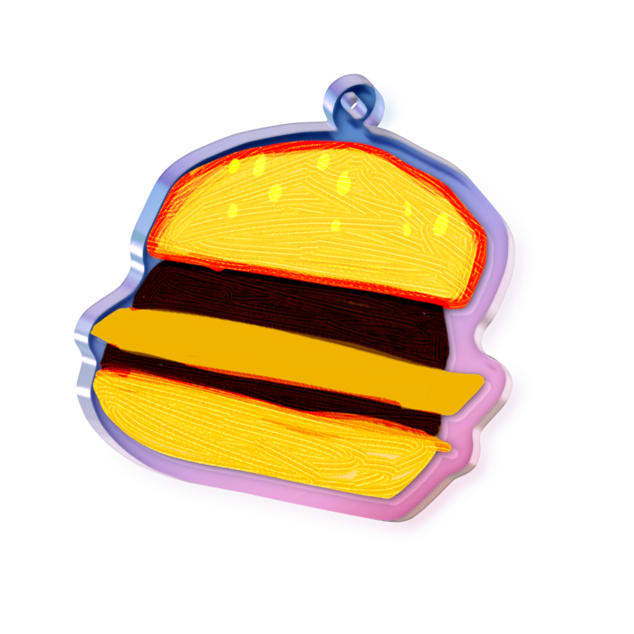 オーロラアクリルキーホルダー - 50 × 50mm