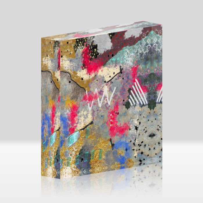 アクリルブロック - 100x100mm 白引