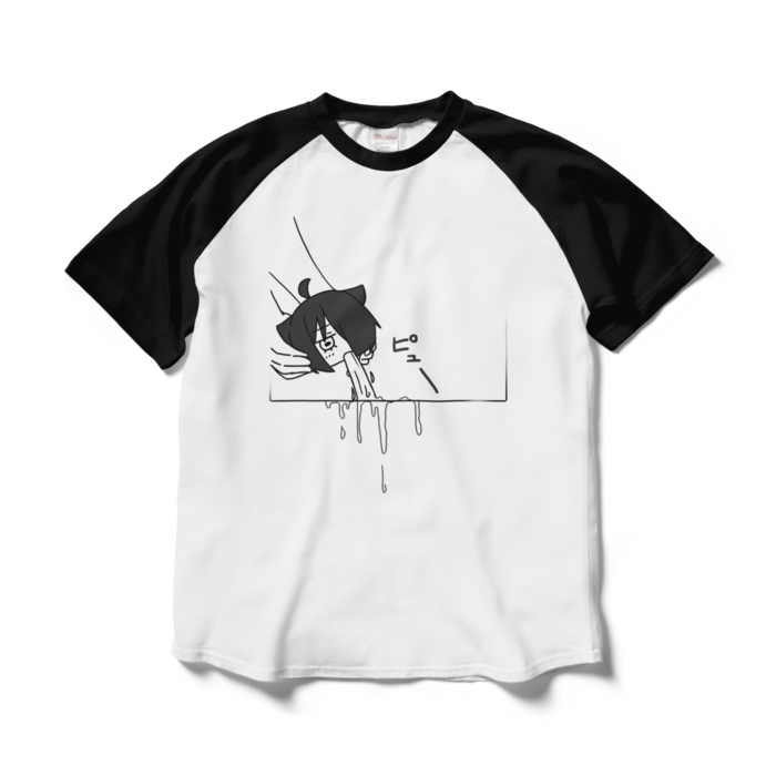 ラグランTシャツ - L - ホワイト×ブラック