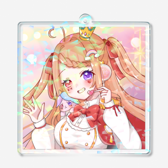 ホログラムアクリルキーホルダー - 70 × 70mm