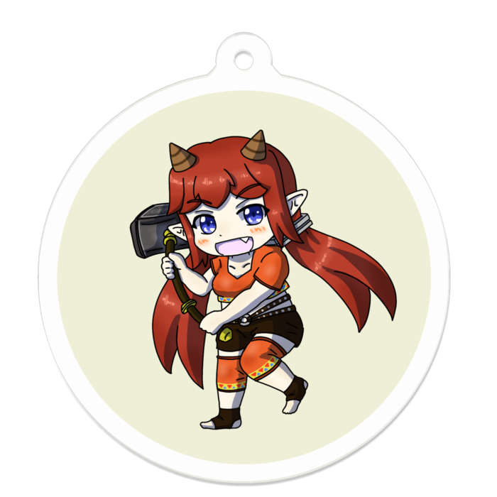 アクリルキーホルダー 円形縁取り- 50 x 50 (mm)