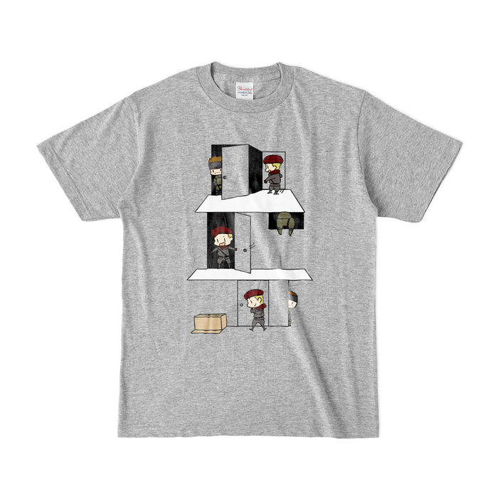 カラーTシャツ(濃色) - S - 杢グレー