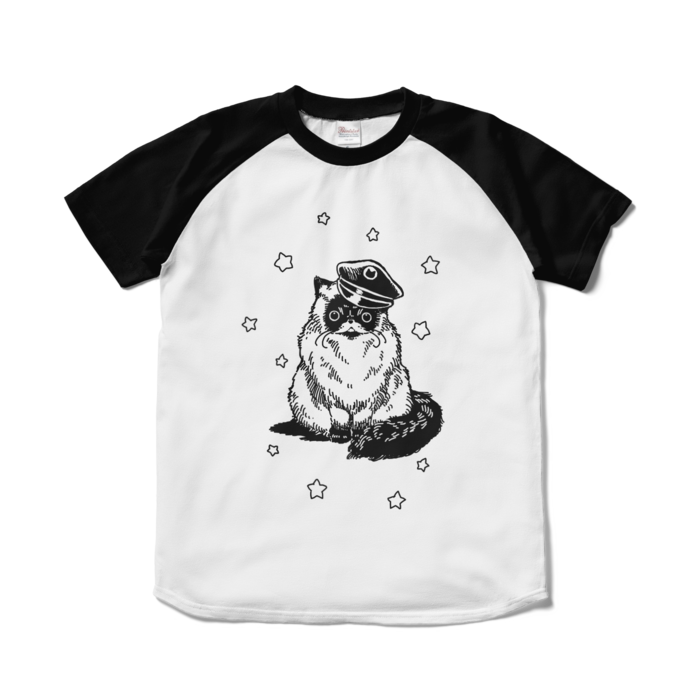 ラグランTシャツ - S - ホワイト×ブラック