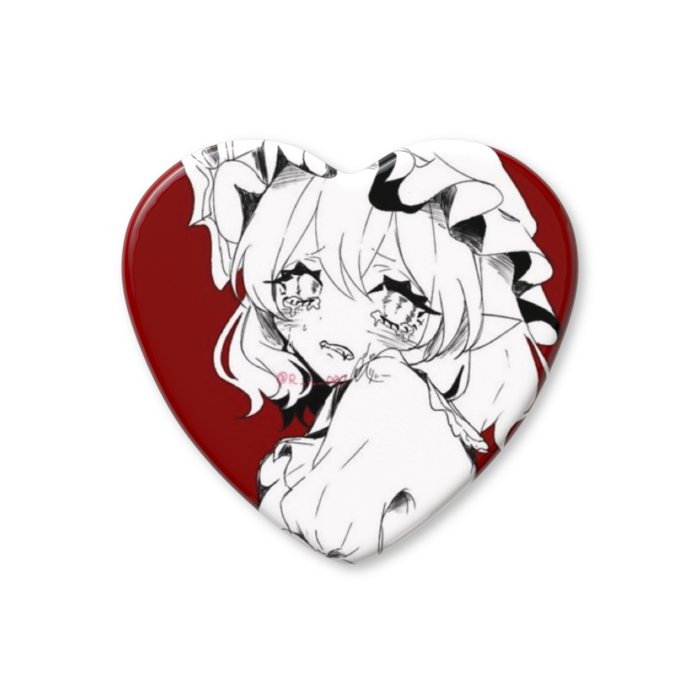 ハート缶バッジ - 57 × 52.5mm