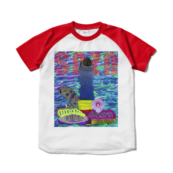 ラグランTシャツ - S - ホワイト×レッド