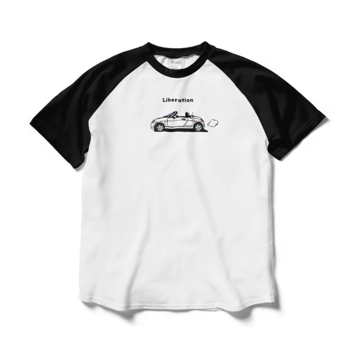 ラグランTシャツ - L - ホワイト×ブラック