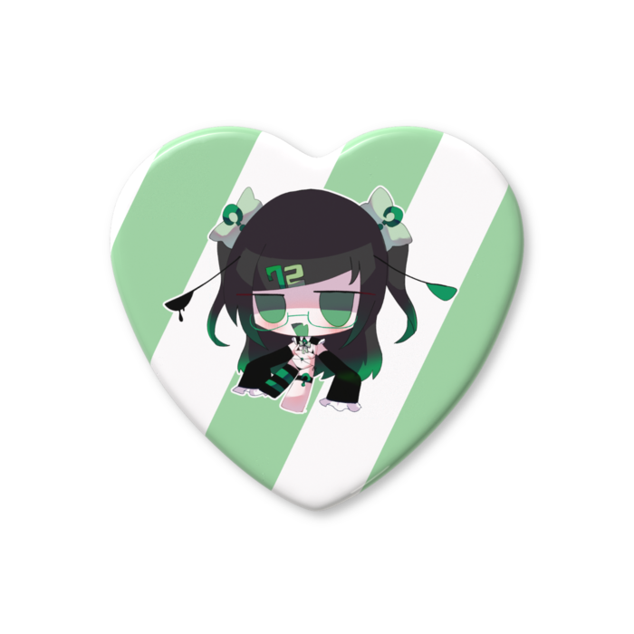 ハート缶バッジ - 57 × 52.5mm