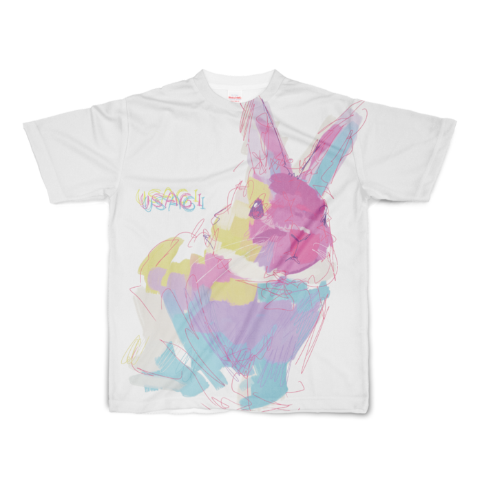 虹色　フルグラフィックTシャツ - S - 正面印刷のみ