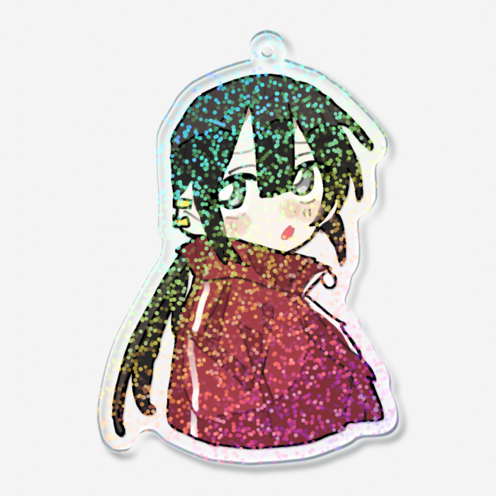 ホログラムアクリルキーホルダー - 70 × 70mm - グリッター