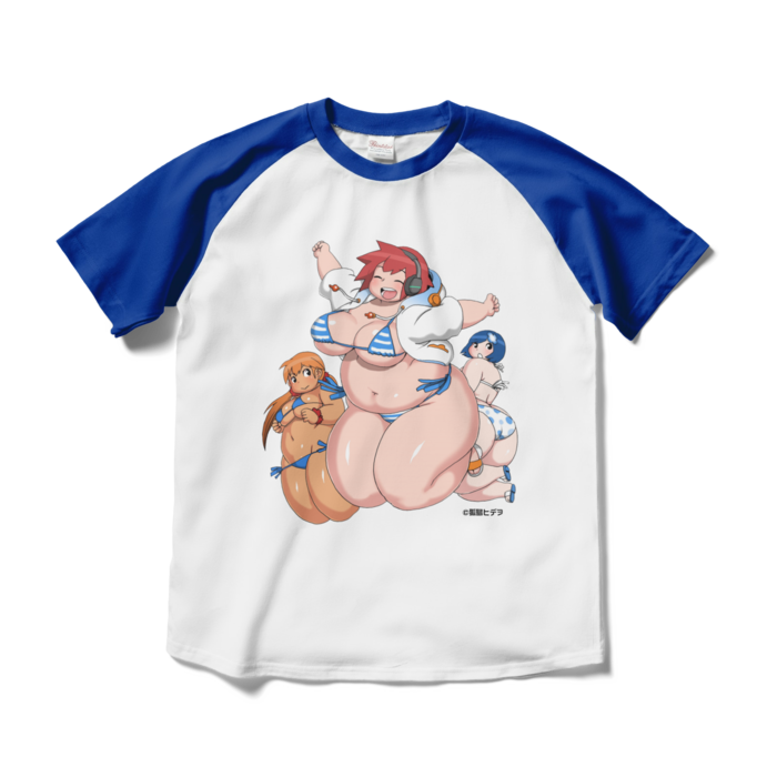 ラグランTシャツ - M - ホワイト×ロイヤルブルー