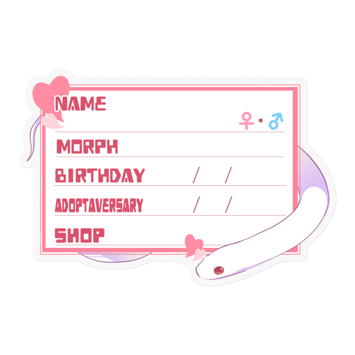 【🐍お名前ステッカー】カリキン(ブリザード) ‐ ハート／ピンク(英語)