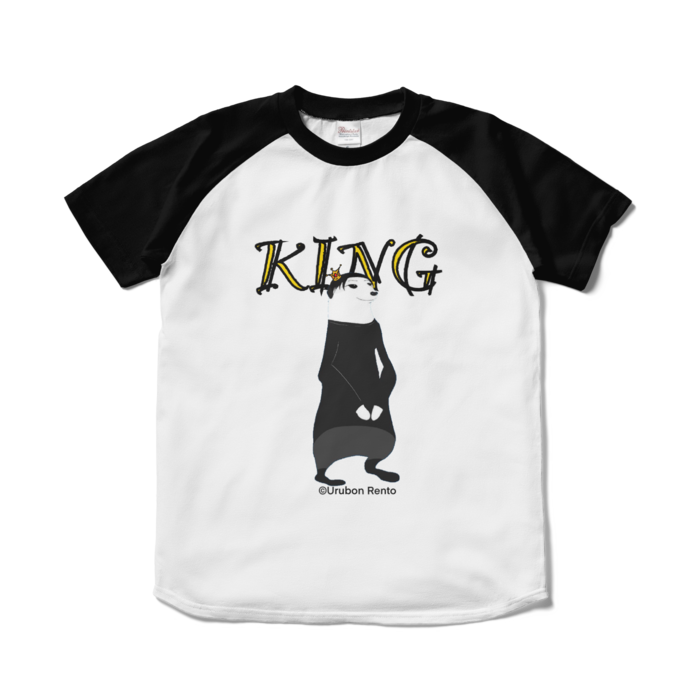 ラグランTシャツ - S - ホワイト×ブラック