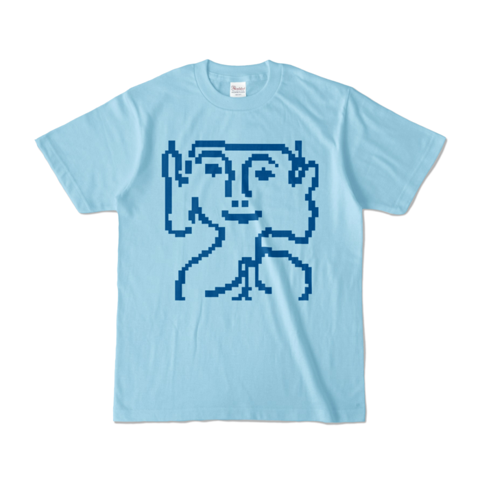 カラーTシャツ - S - ライトブルー (淡色)＋紺色のプリント