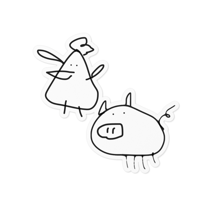ステッカー - 100 x 100 (mm)