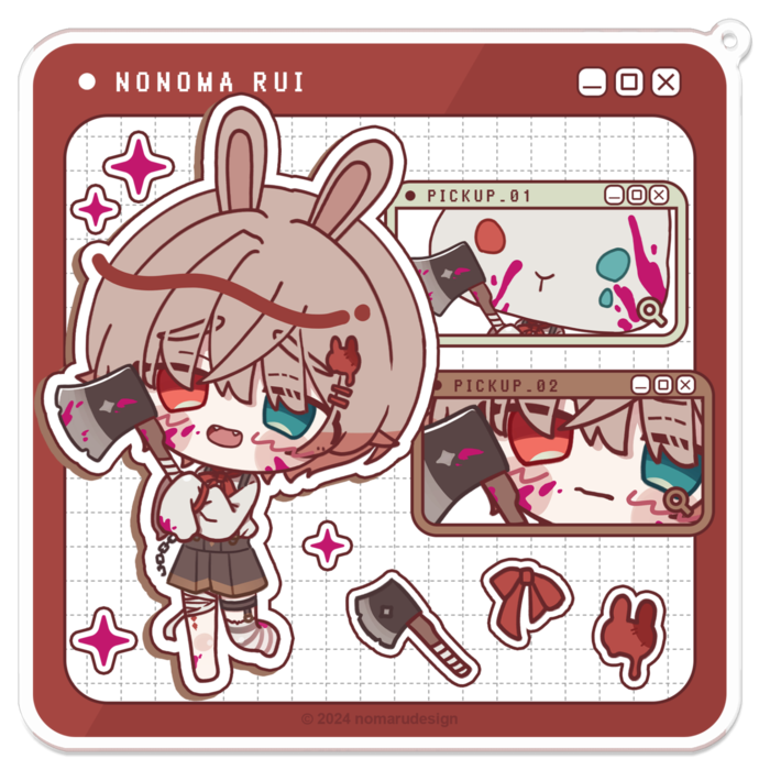 正方形アクキーver.きらーうさぎ - 100 x 100 (mm)