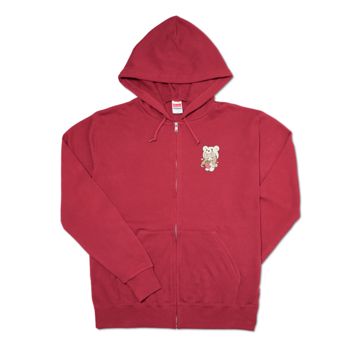 ジップパーカー - L - バーガンディ