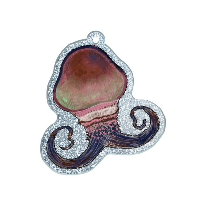 ラメアクリルキーホルダー - 50 × 50mm　海月