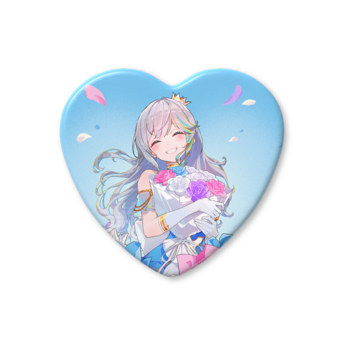 ハート缶バッジ B -57 × 52.5mm-