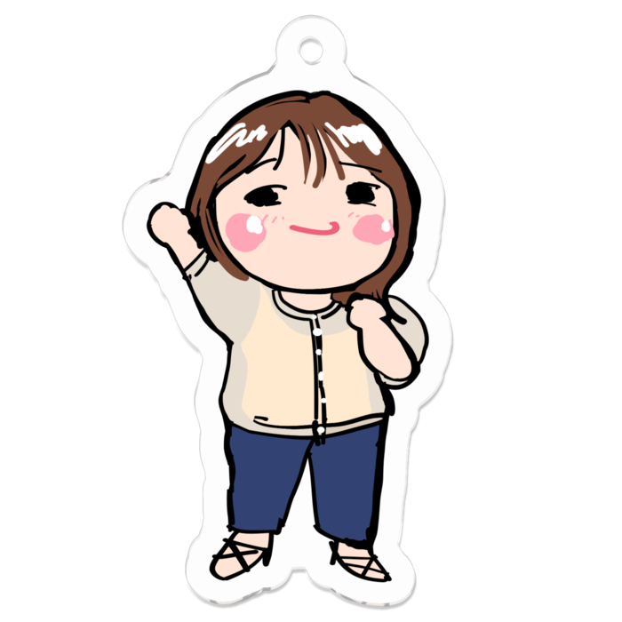 アクリルキーホルダー⑦ベージュカーデ - 50 x 50 (mm)(7)