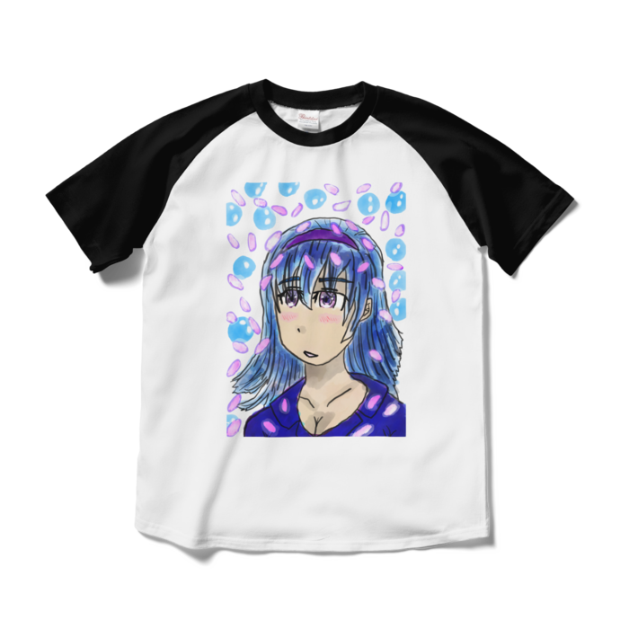 ラグランTシャツ - M - ホワイト×ブラック