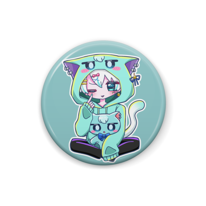缶バッジ 水色ver illust:すず - 25mm