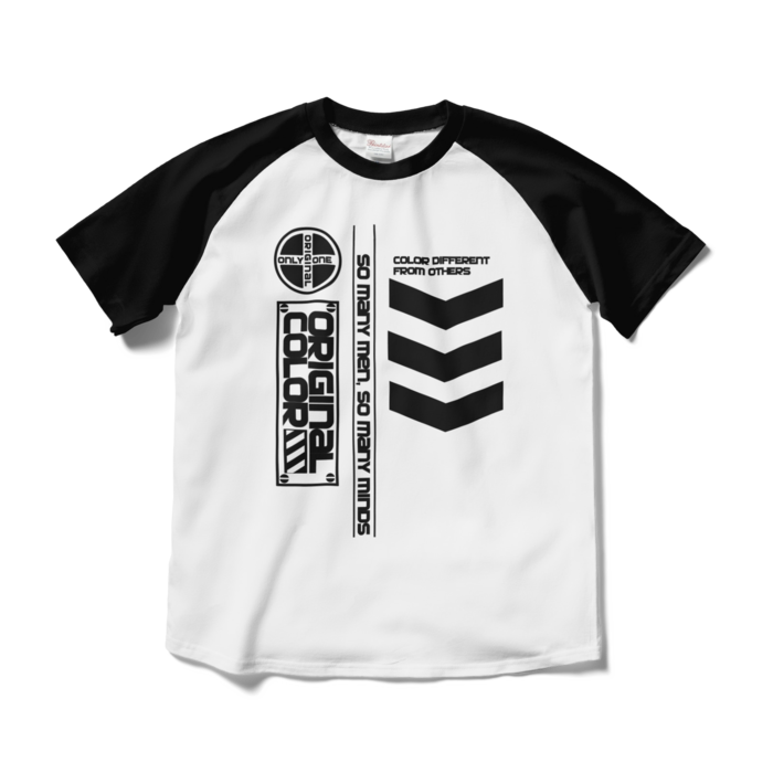 ラグランTシャツ - M - ホワイト×ブラック