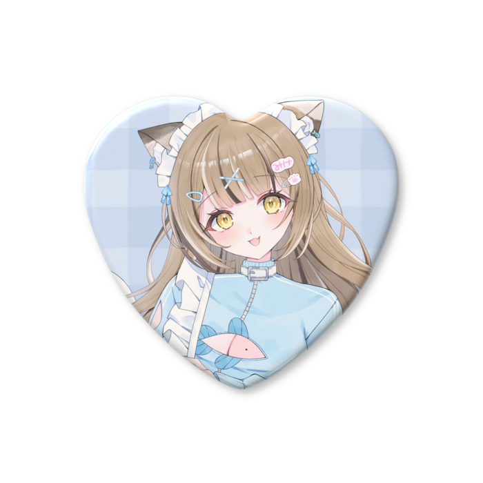 ハート缶バッジ - 57 × 52.5mm