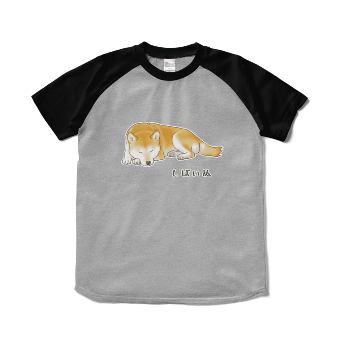 ラグランTシャツ - S - 杢グレー×ブラック / Size S, Heather Grey & Black