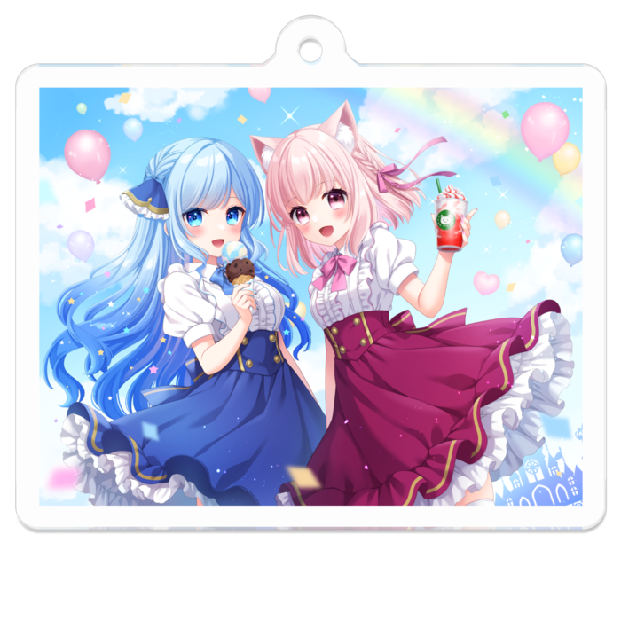 アクリルキーホルダー（コーティング） - 50 x 50 (mm)