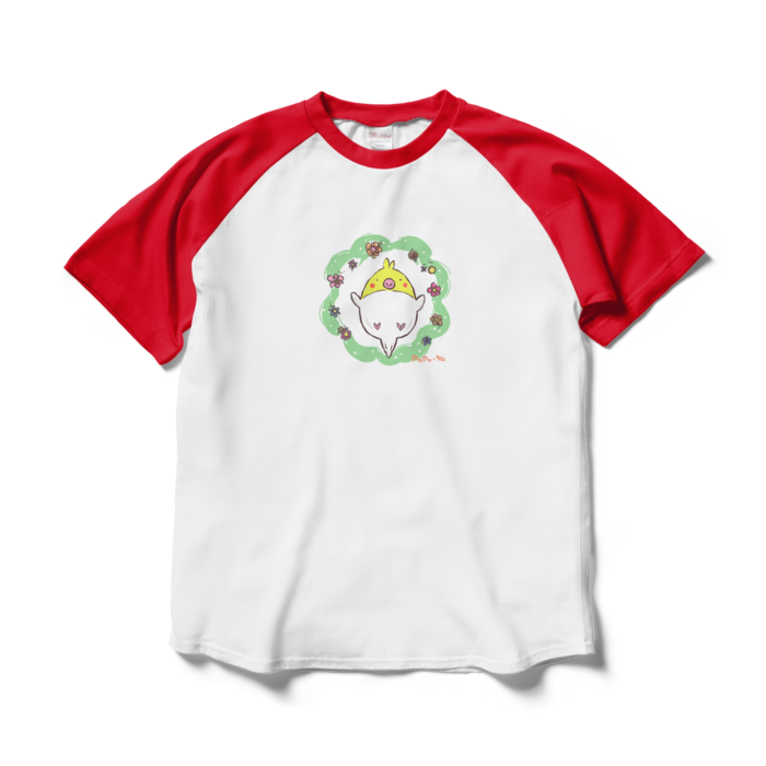 ラグランTシャツ - L - ホワイト×レッド(2)